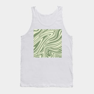 Groovy Swirling Liquid Pattern - Bright Green Tank Top